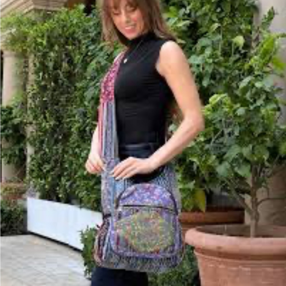 Kathmandu Imports Butterflies Multicolor Hobo Crossbody Bag